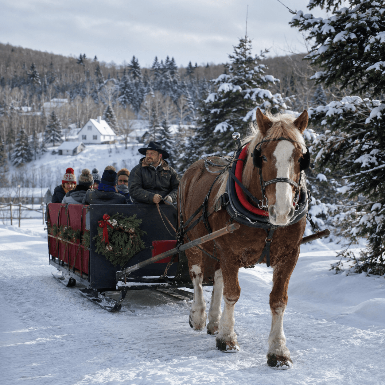 Balade en traîneau en cheval