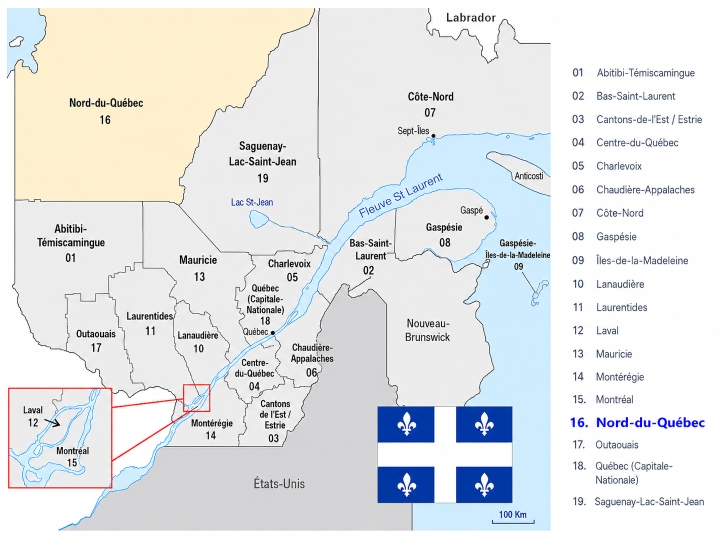 Carte Nord-du-Québec